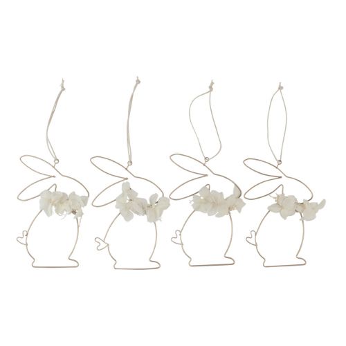 Floristik24 Påskharar för upphängning av metallblommor guld 10×14,5cm 4 st