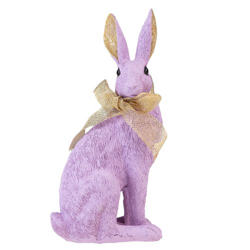 Floristik24 Påskhare Dekoration Lila Guld Kanin Sittande Dekorativ Figur H25cm