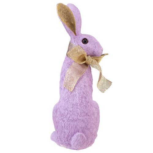 Floristik24 Påskhare Dekoration Lila Guld Kanin Sittande Dekorativ Figur H25cm