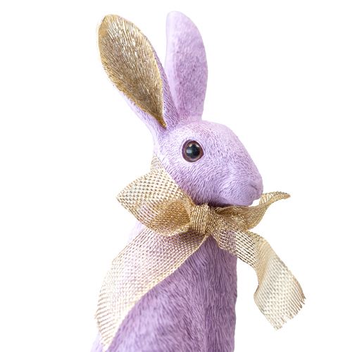 Floristik24 Påskhare Dekoration Lila Guld Kanin Sittande Dekorativ Figur H25cm