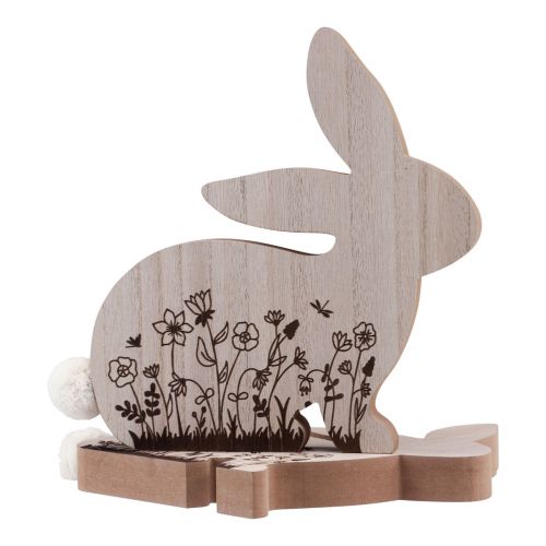 Artikel Påskharar träharar sittande naturbrun 18,5×18cm 4 st