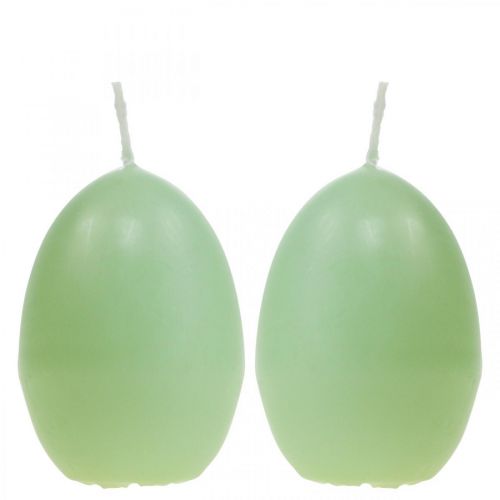 Floristik24 Påskljus äggform, äggljus påskgrönt Ø4,5cm H6cm 6st
