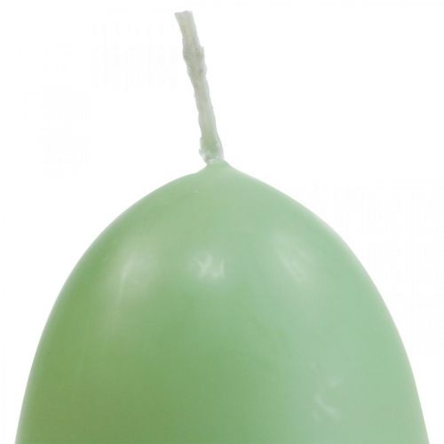 Floristik24 Påskljus äggform, äggljus påskgrönt Ø4,5cm H6cm 6st