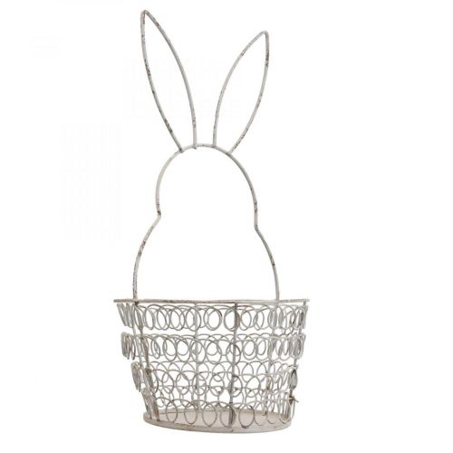 Artikel Påskkorg trådkorg Påskharen Shabby Ø12cm H26,5cm