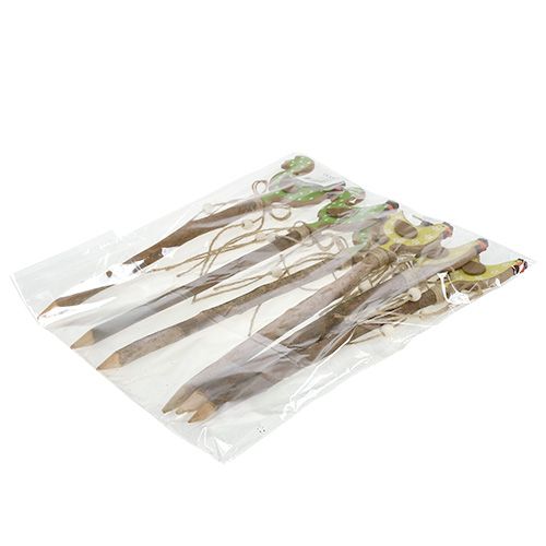 Floristik24 Påskplugg kycklinggul, grön 8cm L36cm 6st