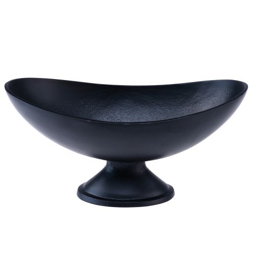 Oval skål svart metallbas gjuten look 30x16x14,5cm