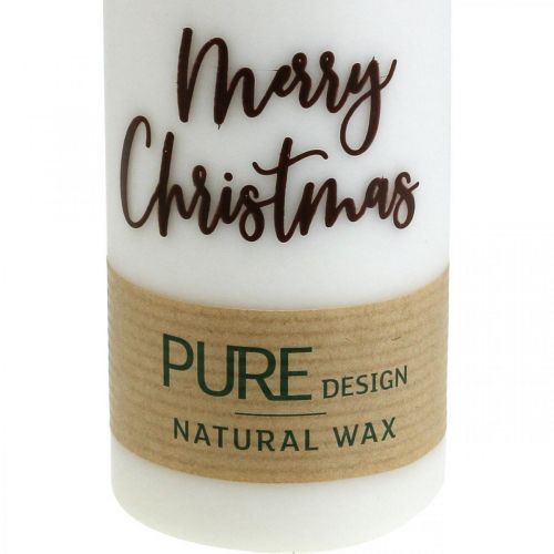 Floristik24 PURE pelarljus God Jul 130/60mm vaxvit 4st