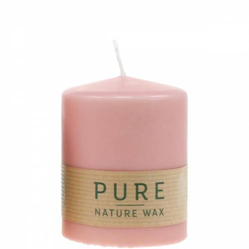 Artikel PURE pelarljus 90/70 rosa naturligt vaxljus hållbar ljusdekoration