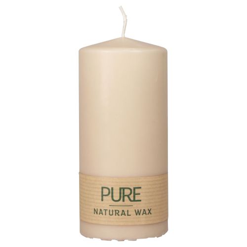 Floristik24 PURE pelarljus beige Wenzelljus 130/60mm