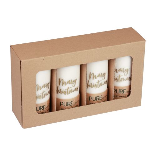 Artikel Pelarljus God Jul vitguld 60×130mm 4st