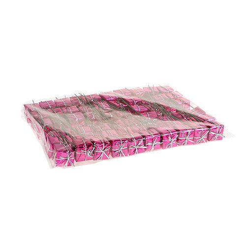 Floristik24 Paket 2,5 cm på trådrosa 60st