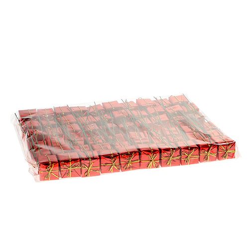 Floristik24 Förpackning på tråd 2,5 cm röd 60st