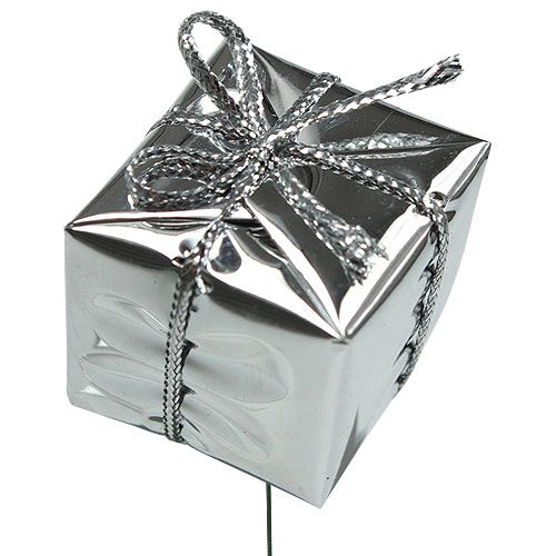 Paket på tråd silver 2,5cm 60st | Floristik24.se
