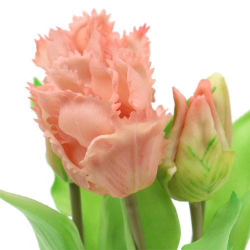 Floristik24 Papegojatulpan Real-Touch i en kruka rosa 23cm
