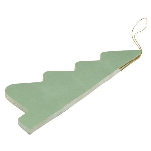 Artikel Papper julgran mint silver glitter H20cm 5 st