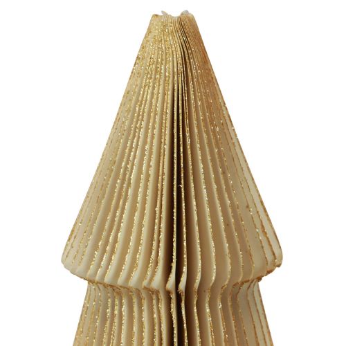 Floristik24 Julgranspapper av papper Julgranskräm, guld H60cm