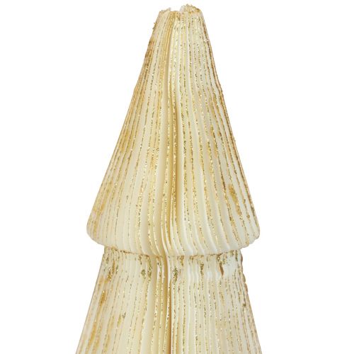 Floristik24 Pappersjulgran Liten Vitguld H30cm