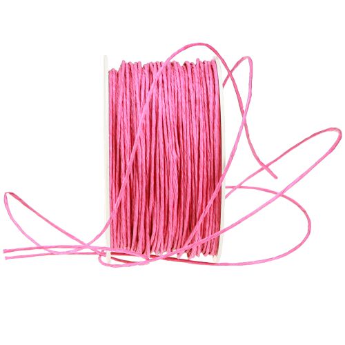 Artikel Papperssnöre trådlindat Ø2mm 100m rosa