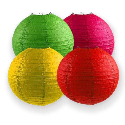 Floristik24 Papperlyktor blandade färger Ø30cm 4 st