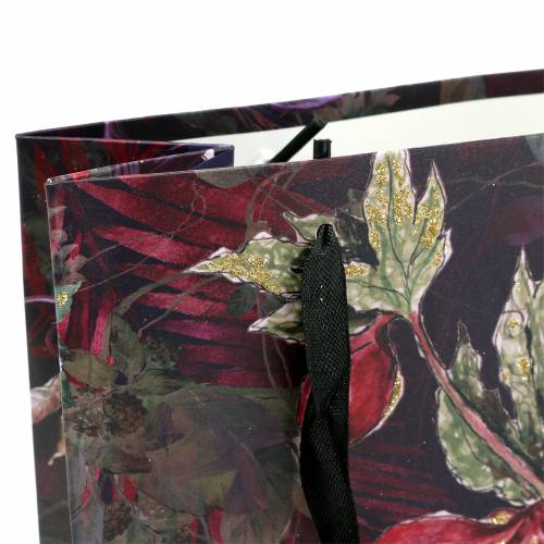 Floristik24 Presentpåse blommor guld 18cm x 8cm H24cm