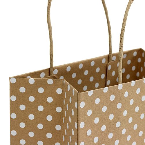 Floristik24 Papperspåse prickar 20cm x25cm natur 6st