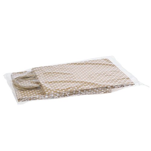 Floristik24 Papperspåse prickar 20cm x25cm natur 6st