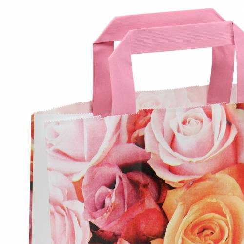 Floristik24 Papperspåse ros 22cm x 10cm x 28cm 25st