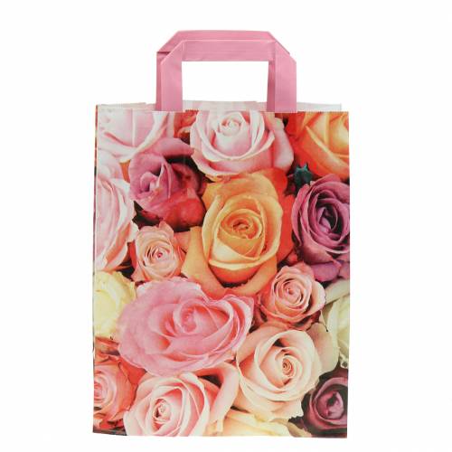 Floristik24 Papperspåse ros 22cm x 10cm x 28cm 25st