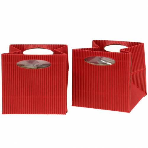 Floristik24 Papperspåse blomkruka kruka röd 14cm 9st