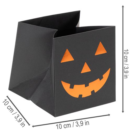 Papperspåse pumpa ansikte plantering Halloween dekoration 10cm 6st | Floristik24.se