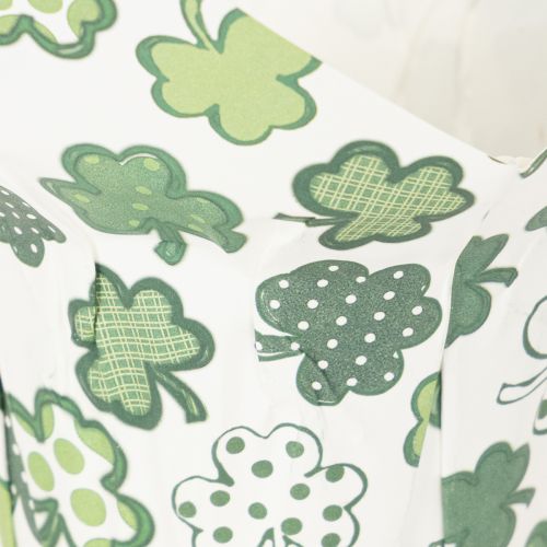 Pappersblomkruka med klövermotiv, nyårsdekoration, 12 cm, 12 stycken | Floristik24.se