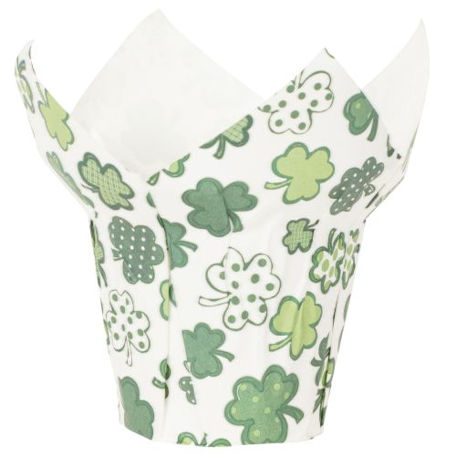 Pappersblomkruka med klövermotiv, nyårsdekoration, 12 cm, 12 stycken | Floristik24.se