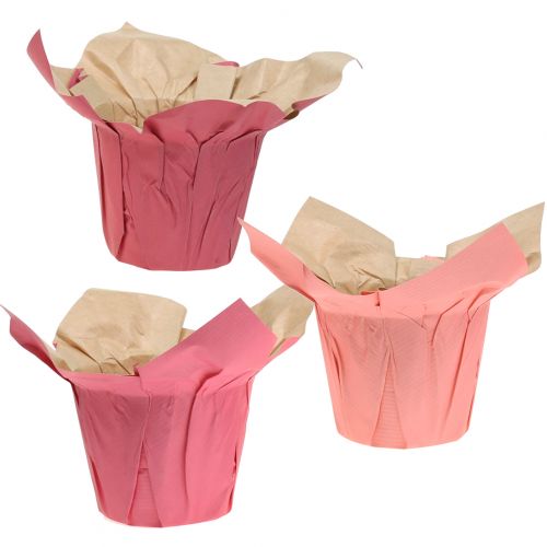 Pappersgrytor rosa Ø12cm 12st