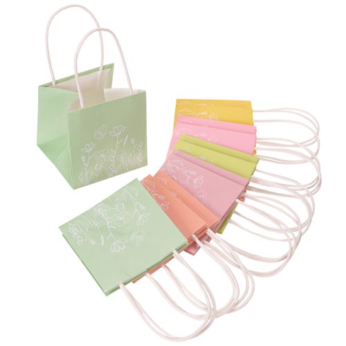 Artikel Presentpåse med blommönster, liten presentpåse för speciella tillfällen, 12 cm, 12 stycken