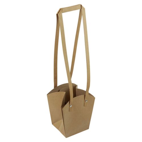 Artikel Papperspåsar handtag planteringspapper natur 9,5×9,5×15cm 10 st