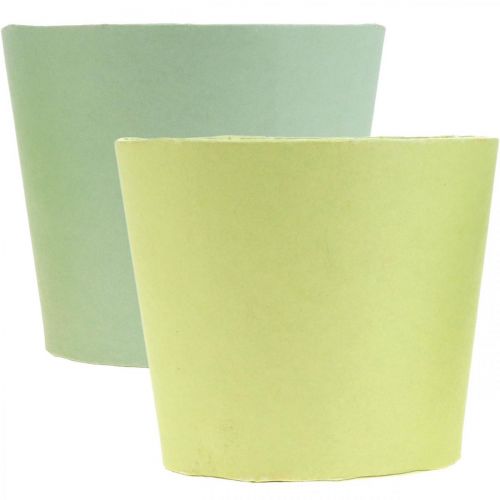 Artikel Papperscachekruka, kruka, örtkruka blå/grön Ø15cm H13cm 4st