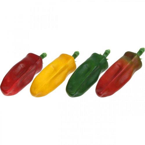 Artikel Paprika skyltfönsterdekoration, grönsaksdekoration, diverse färger, H14cm, 4 st