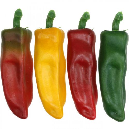 Artikel Paprika skyltfönsterdekoration, grönsaksdekoration, diverse färger, H14cm, 4 st