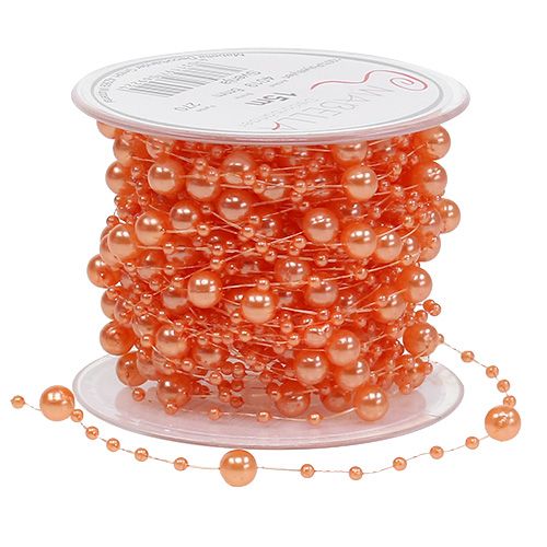 Pärlhalsband orange 6mm 15m