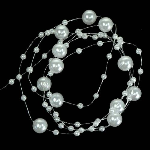 Artikel Pärlhalsband Vit Ø3 - 8mm L3m