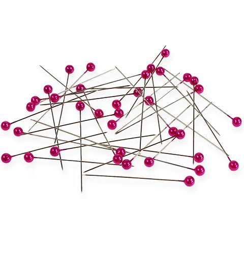 Pärlhuvudnålar Ø6mm 65mm rosa