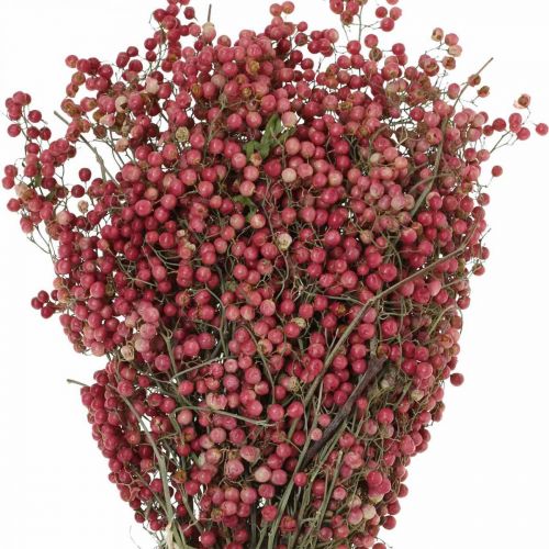 Floristik24 Pepparbär, torkade blommor, advent, rosépeppar, vinterdekorationer L40–45cm 200g