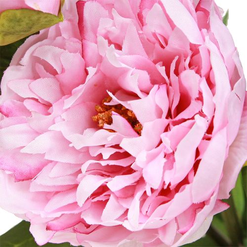 Artikel Pion konstgjorda blommor rosa med lång stjälk 70cm 3st