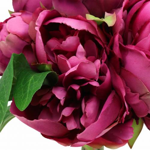Floristik24 Konstgjord blombukett med pioner magenta lila Ø27cm 1 st