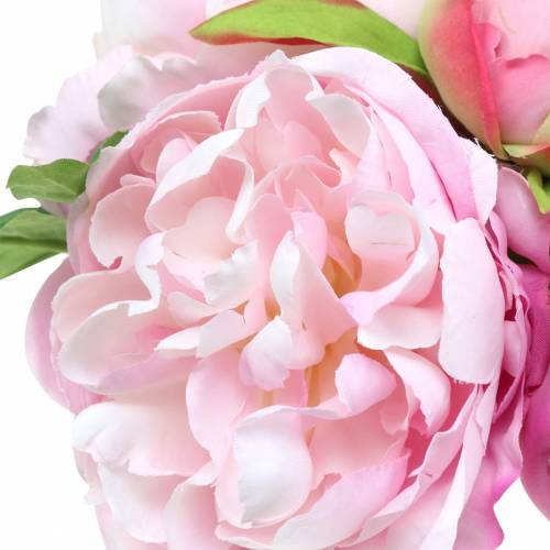 Floristik24 Konstgjord blombukett med pioner rosa Ø27cm 1 st