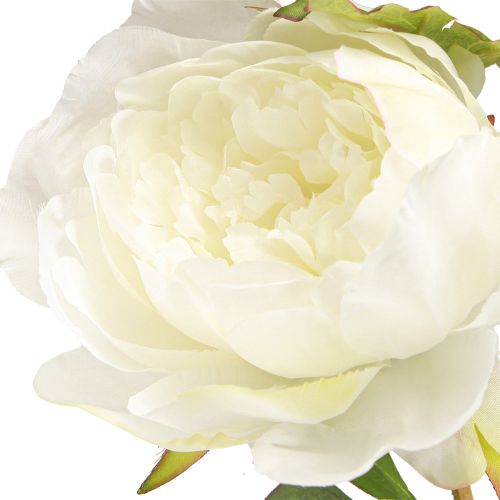 Artikel Konstgjorda pioner med 3 blommor Vit kräm 81cm 2st