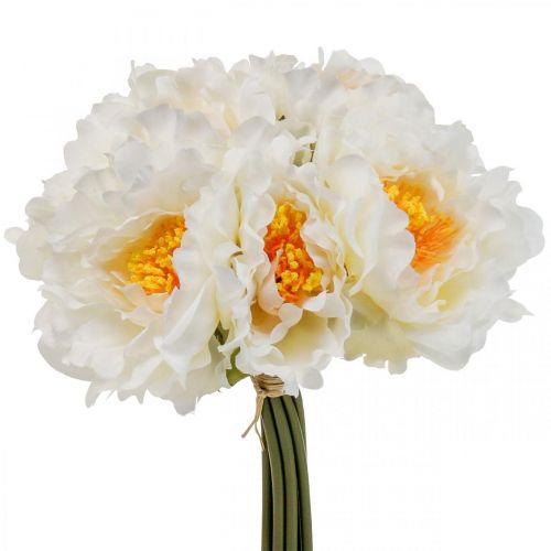 Pioner Konstgjorda Pioner Vit Gula Konstgjorda Blommor 7st