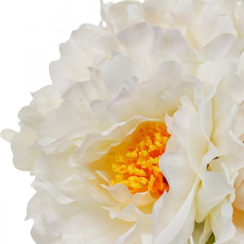 Pioner Konstgjorda Pioner Vit Gula Konstgjorda Blommor 7st