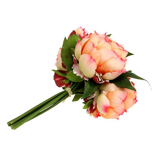 Floristik24 Pionbukett persika 30 cm