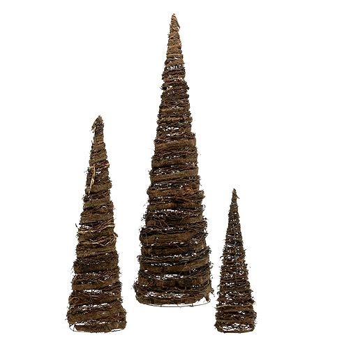 Floristik24 Växtkottar naturligt set om 3 40x10/60x15/80x20cm